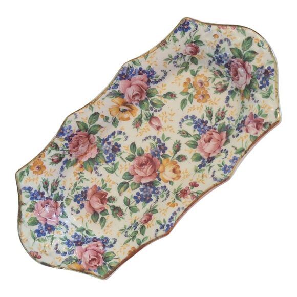 James Kent Rosalynde Chintz Mini Tray Butter Server Bone Dish Trinket Holder - Picture 10 of 15